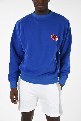 Stretch Cotton Monogram Crew-Neck Sweatshirt