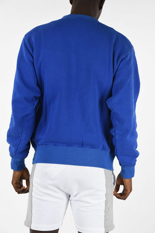 Stretch Cotton Monogram Crew-Neck Sweatshirt