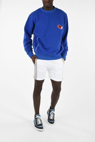 Stretch Cotton Monogram Crew-Neck Sweatshirt