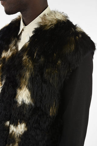 Shearling Single Breasted Coat with Hidden Closure