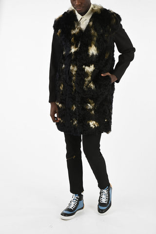 Shearling Single Breasted Coat with Hidden Closure