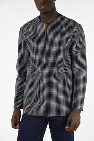 Printed Zipped Crew-Neck Sweater L/S