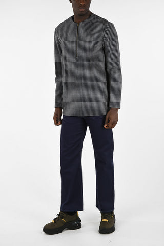 Printed Zipped Crew-Neck Sweater L/S