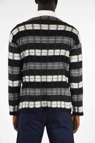 Wool Cecked Crew Neck Sweater
