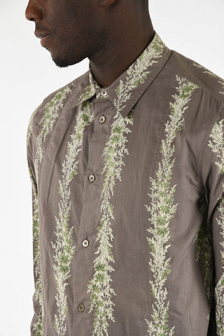 Printed Spread Collar Shirt