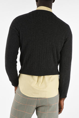 Maglia Collo a V Crop in Lana e Cashmere