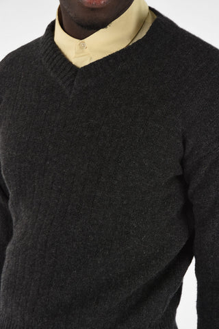 Maglia Collo a V Crop in Lana e Cashmere