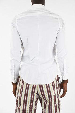 Cotton Slim Fit Spread Collar Shirt