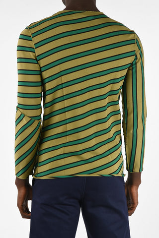Fabric Striped Crew-Neck Sweater L/S 