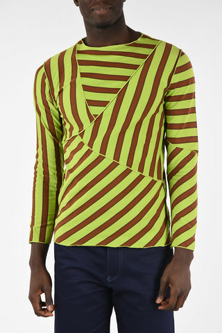 Fabric Striped Crew-Neck Sweater L/S