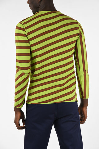 Fabric Striped Crew-Neck Sweater L/S