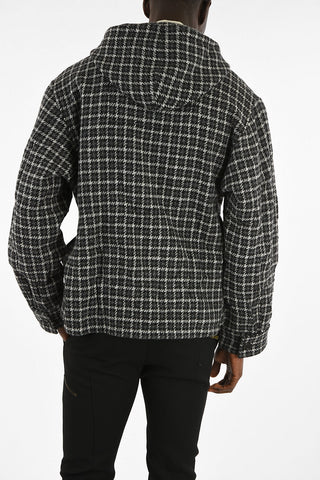 Checked Hoodie Jacket with Zip Closure 