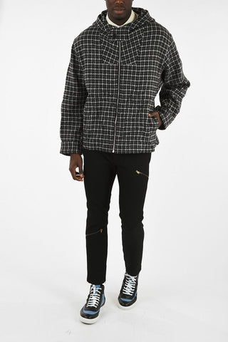 Checked Hoodie Jacket with Zip Closure 