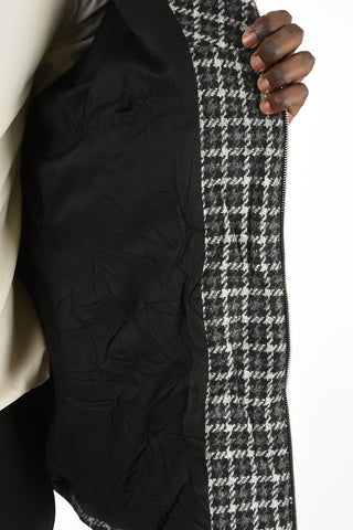 Checked Hoodie Jacket with Zip Closure 