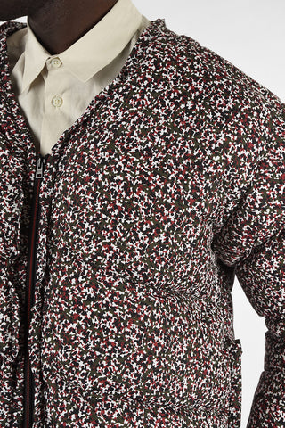 Printed Fabric Jacket with Zip Closure