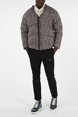 Printed Fabric Jacket with Zip Closure
