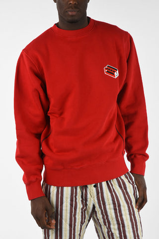Stretch Cotton Monogram Crew-Neck Sweatshirt