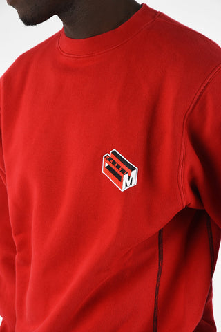 Stretch Cotton Monogram Crew-Neck Sweatshirt