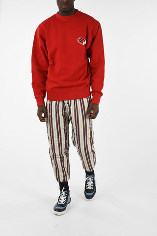 Stretch Cotton Monogram Crew-Neck Sweatshirt
