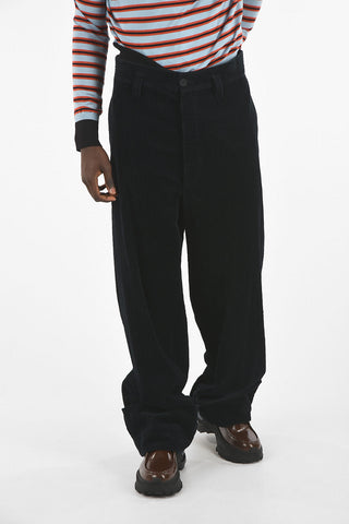 Corduroy Wide Leg Pants with Belt Loops