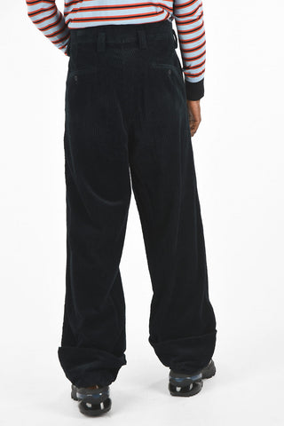 Corduroy Wide Leg Pants with Belt Loops