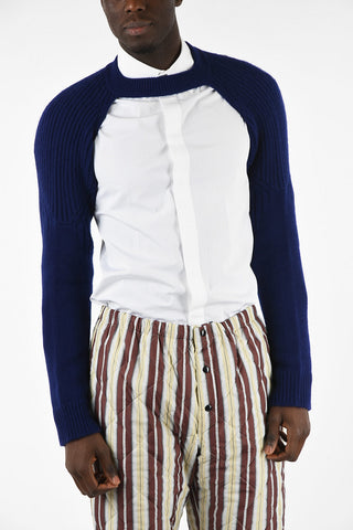 Cashmere and Wool Unstructured Scarf with Sleeves