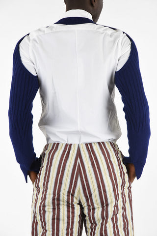 Cashmere and Wool Unstructured Scarf with Sleeves