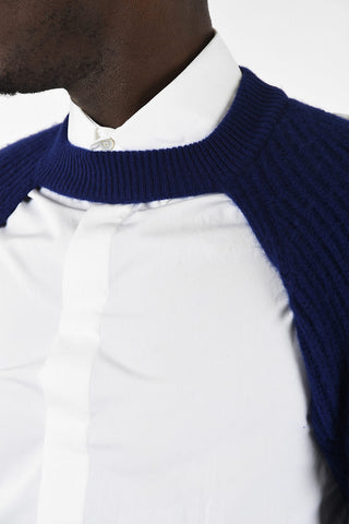 Cashmere and Wool Unstructured Scarf with Sleeves