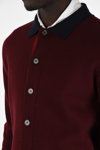 Virgin Wool Cardigan with Collar