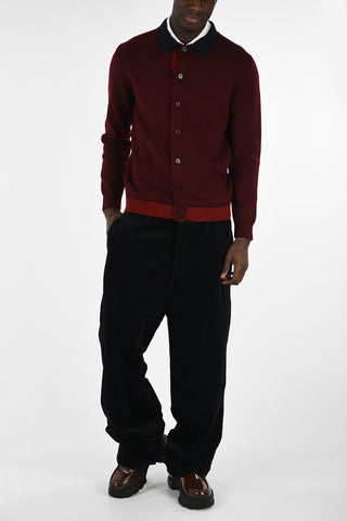 Virgin Wool Cardigan with Collar