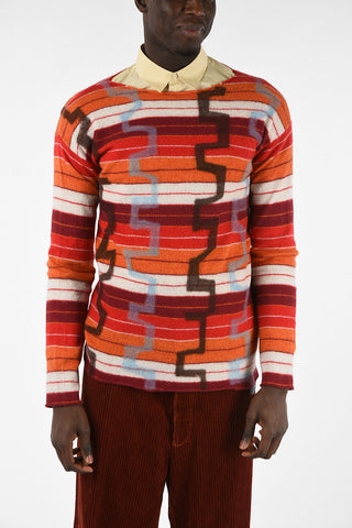 Wool Bayader Print Crew-Neck Sweater