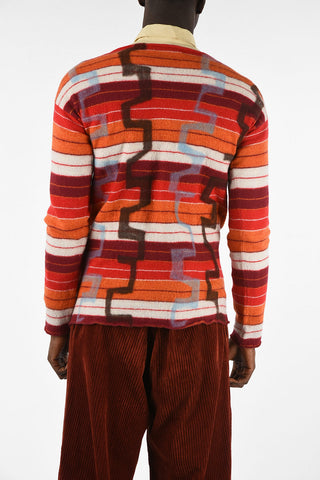 Wool Bayader Print Crew-Neck Sweater