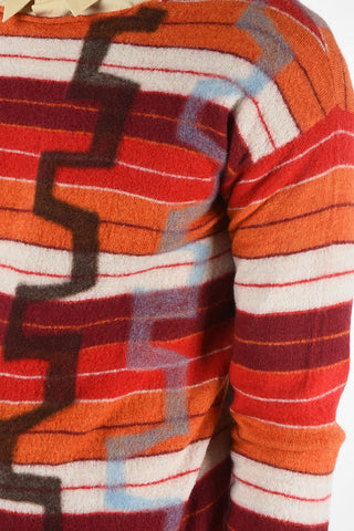 Wool Bayader Print Crew-Neck Sweater