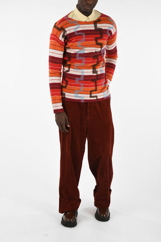 Wool Bayader Print Crew-Neck Sweater