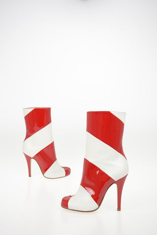 MM22 10cm Leather Two-Tone TABI Ankle Boots