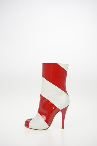 MM22 10cm Leather Two-Tone TABI Ankle Boots