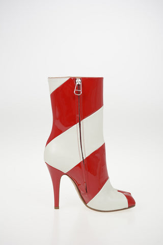 MM22 10cm Leather Two-Tone TABI Ankle Boots