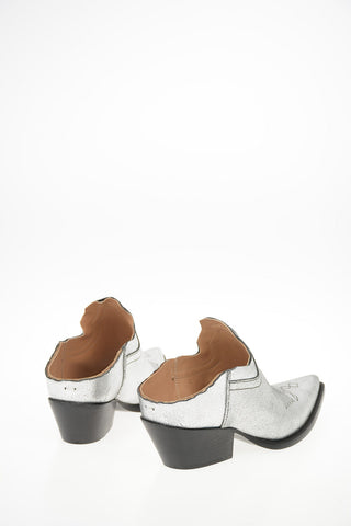 MM22 6cm Textured Leather Western Boots