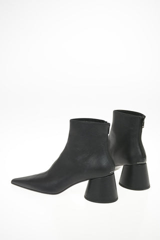 MM6 7cm Textured Leather Ankle Boots