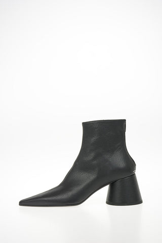 MM6 7cm Textured Leather Ankle Boots