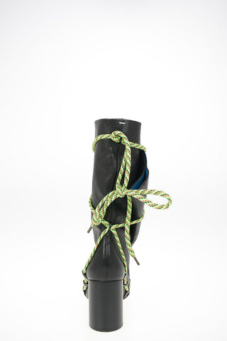 MM22 9cm Textured Leather Boots with Laced