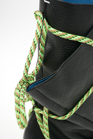 MM22 9cm Textured Leather Boots with Laced