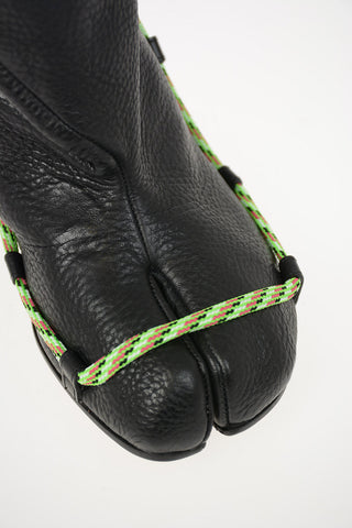 MM22 9cm Textured Leather Boots with Laced
