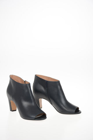 MM22 8cm Leather Keyhole Booties