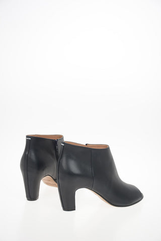 MM22 8cm Leather Keyhole Booties