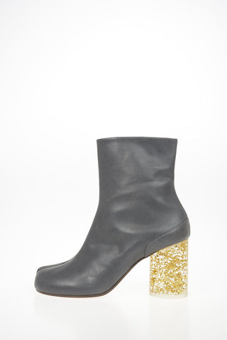 MM22 Stivaletto TABI in Pelle con Tacco Decorativo 9cm