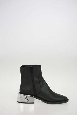 MM6 Stivaletto in Pelle con Zip 5cm