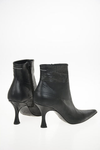 MM6 9cm Leather Ankle Boots with Zip Closure