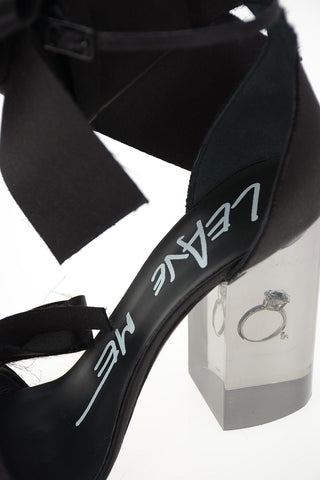 MM22 11cm Satin Ankle Strap Sandal with Plexiglass Heel