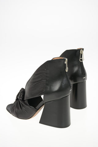 MM22 10cm Leather Open Toe Sandal with Zip Closure